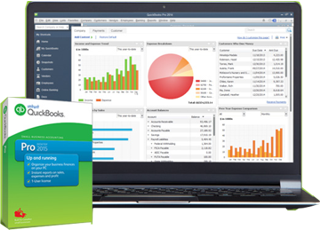Intuit Quickbook Software with laptop