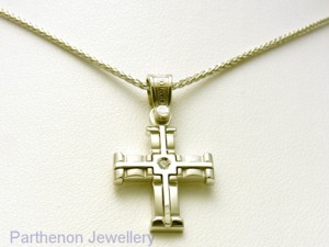 Triantos White Gold Cross 70755