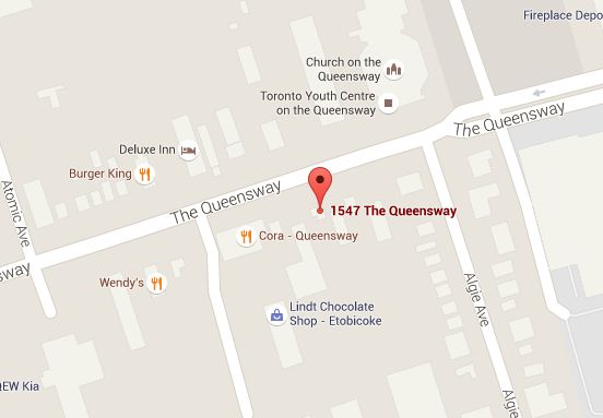 Map 1547 The Queensway, Etobicoke, Ontario